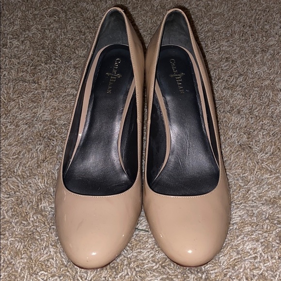 Cole Haan Nude Patent Wedge Heels - Picture 1 of 5